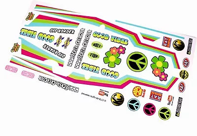 Good Vibes Retro Hippy Theme Vinyl Stickers Fits Tamiya Grasshopper R/C Buggy • £9.95