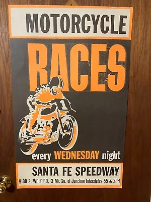 Reproduction Santa Fe Speedway Wednesday Night Motorcycle Races Poster • $25