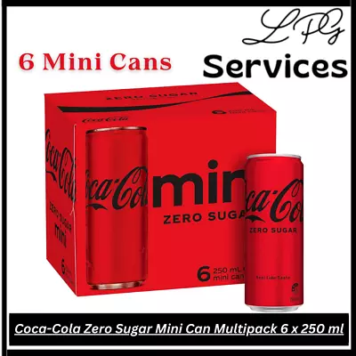 Coca-Cola Zero Sugar Soft Drink Mini Can Multipack 6 X 250 Ml FREE SHIPPING L AU • $8.65