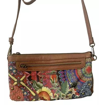 Desigual Crossbody Tapestry Bag With Studs And Embroidery 28cm X 17cm • $22.45