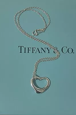 Tiffany & Co. Elsa Peretti  Open Heart Necklace Large Pendant 16 ” Long • $129