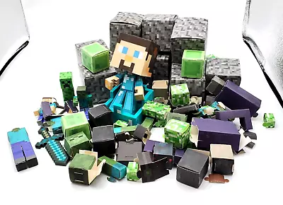 Minecraft Toy Birthday Lot Steve Figure Favor Boxes Sword Creeper Keychain • $13.60