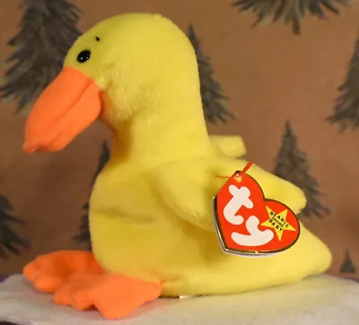 Ty Beanie Babies  Quackers  1994 5   Yellow Duck Orange Feet & Beak     MWMT's • $4