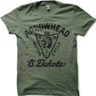 Arrowhead Indian Biker South Dakota Scout Custom Motorcycle T-shirt 7002 • £14.95