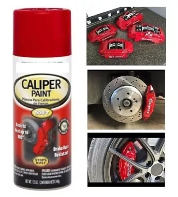 Caliper Paint High Temp Coat Spray Can Red Brake Gloss Drum Rotor Custom 900F • $20.99