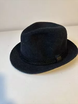 Vintage Dobbs Fifth Avenue New York Pure Wool Fedora Hat Black Sz 7 3/8 Made USA • $34.99