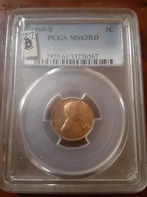 $10 • Buy 1969 S Penny Pcgs Ms63