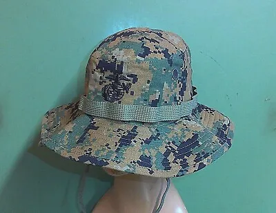 US Marine Corps USMC Woodland MARPAT Camo Jungle Boonie Sun Hat Cap All Sizes • $24.99