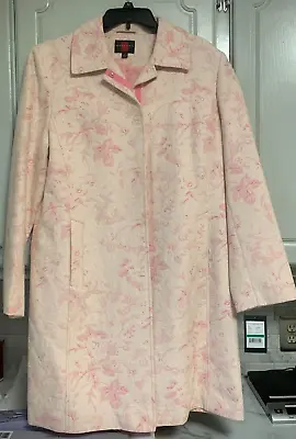 Vintage Gallery Coat Woman's NWT Mid Length Lined Snap Closure Brocade Material • $35