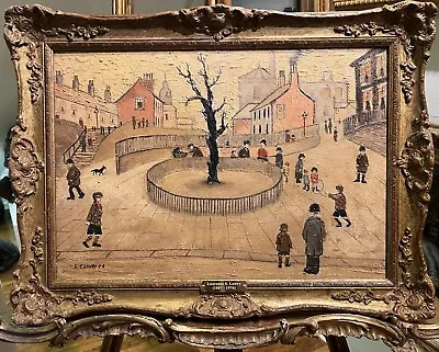 OLD MASTER Manner Of L  S Lowry   THE TREE 1976  Oil Painting 20th Century GGF • $2053.51