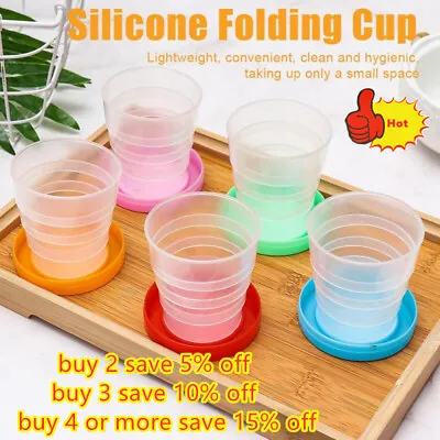 1pc Folding Portable Collapsible Plastic Cup Drinking Mug Coffee Cups Telescopic • £3.54