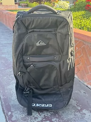Quicksilver Venture Surf Snowboard Skate Wheeled Black Duffle Bag Luggage • $199.99
