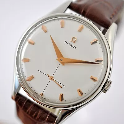 Authentic Large Omega Swiss Ref 2505 Manual Wind 38mm St Steel Gents Watch • $680