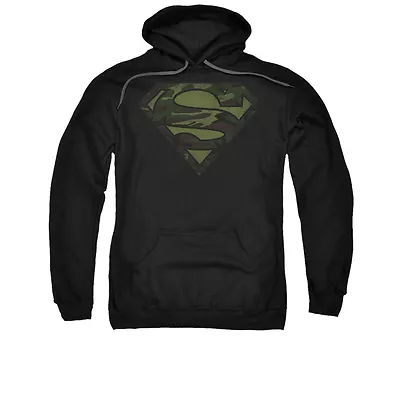 SUPERMAN CAMO LOGO DISTRESSED Licensed Pullover Hooded Sweatshirt Hoodie SM-3XL • $52.95