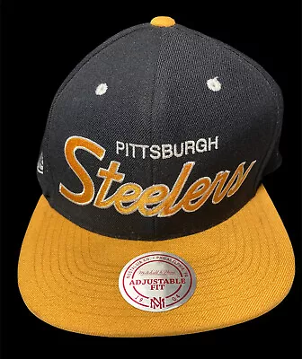 Mitchell & Ness NFL Pittsburgh Steelers ￼Snapback OSFM Hat Black / Yellow • $28