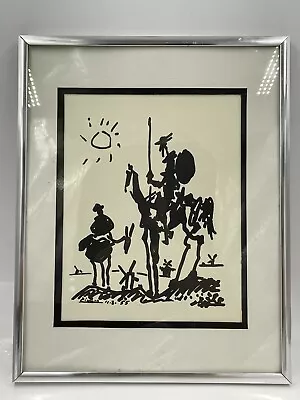 VINTAGE PABLO PICASSO Don Quixote Ink Print Litho 1955 Custom Frame Matted • $168.99