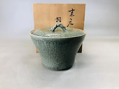 Y6814 MIZUSASHI Souma-ware Water Pot Signed Box Japan Tea Ceremony Antique • $343