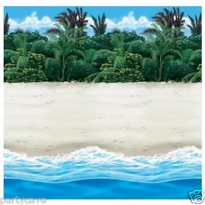£14.89 • Buy 40ft Hawaiian Party Luau Garden Beach Sand Sea Room Roll Wall Scene Decoration