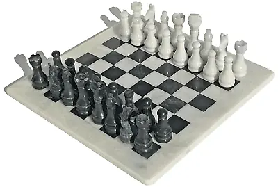 Vintage Handmade White And Black Marble Chess Game Set – 12 Inch • $69