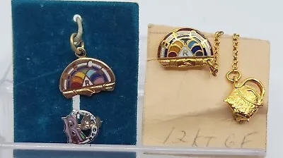 Vintage International Order Of Rainbow Girls Enameled Charm And Pin Lot Antique • $34.99