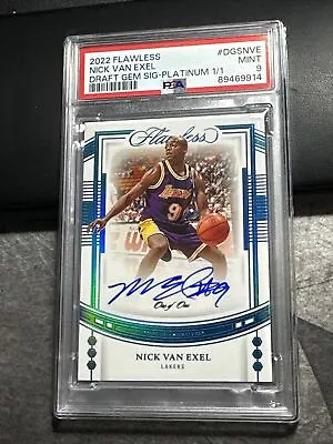 2022-23 Flawless Nick Van Exel Draft Gem Signatures Auto 1/1 Psa 9 Plat Lakers! • $700