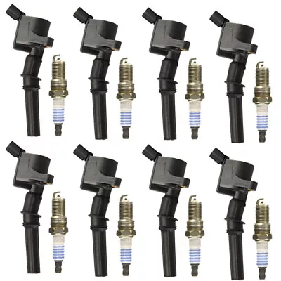 8X Ignition Coils + 8X Spark Plugs For 1998-2003 Ford F-150 Pickup 4.6L 5.4L V8 • $72.11