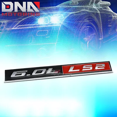 $6.98 • Buy For 6.0 Chevy Ls2 Ls V8 Stick On 3d Black Red Auto Metal Emblem Trim Badge Logo
