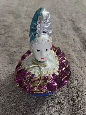 K's Collection Jester Clown Porcelain Doll  Pin Cushion 4  Vintage  • $5.75