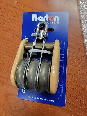 Barton Marine Wooden Block Triple With Swivel Sheave 53345 • $100