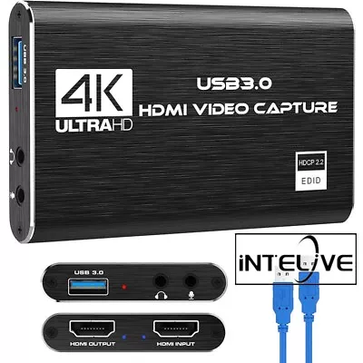 4K Audio Video Capture Card HDMI Video Capture Device Full HD Recording USB 3.0 • $19.59