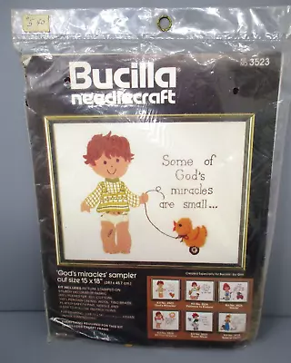 Bucilla Needlecraft Gods Miracles Sampler 3523 Vintage Kit • $12