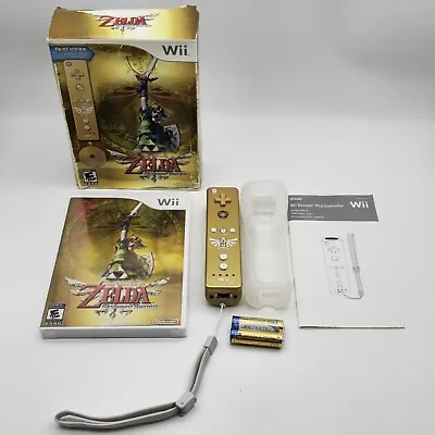 Wii THE LEGEND OF ZELDA SKYWARD SWORD Remote With Sealed Game And Gold Wii Mote • $159