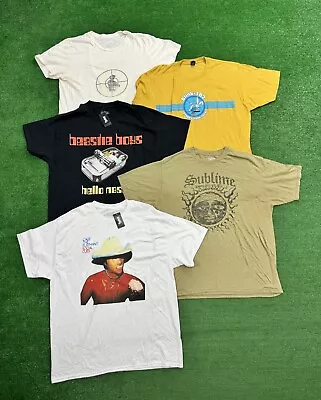 Lot Of 5 Rock N Roll Band Concert Tour T-Shirt Tees Men's Size XL Rock Music • $10.50
