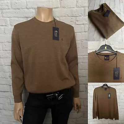 Gabicci Jumper Crew Neck Italian Wool Blend Size Medium Granola (K04) BNWT. • £34.99