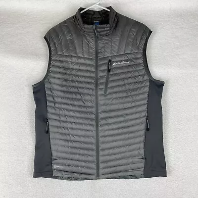 Eddie Bauer Vest Mens Large First Ascent Stormdown 800 Goose Down Puffer Gray • $39.88