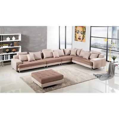 AE-L382 Light Brown Color With Microfiber Sectional Right Facing Chaise • $3148.46