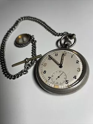 WW2 Tissot GSTP Pocket Watch With Silver Chain And Compass • £40