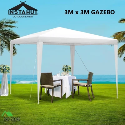$39.60 • Buy Instahut Wedding Gazebo Outdoor Marquee Party Tent Event Canopy Camping 3x3 Whit