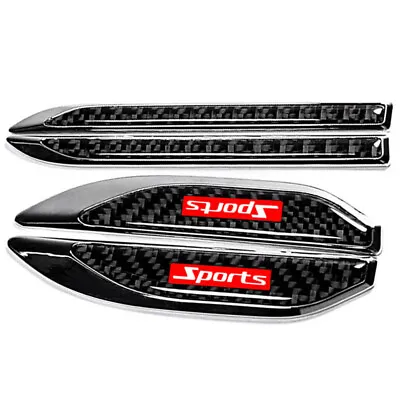 Car Front Side Wing Fender Dagger Emblem Trim Cover Carbon Fiber Decal Universal • $17.90