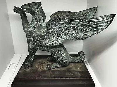 Vintage Bronze Griffin Cast Verdigris Metal Sculpture • $100