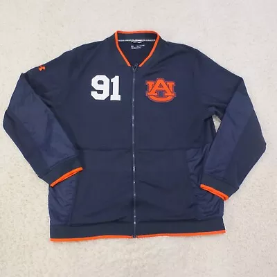 Auburn Tigers Jacket Mens 2XL XXL Blue Under Armour TEAM ISSUED Football 91 • $59.99