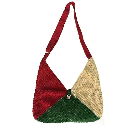 VEDI ARTISTRY Handmade Crochet Granny Square Bag Shoulder Bag Crochet Tote Bag • $42.99