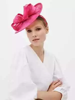 John Lewis Tilly Bow Fascinator Magenta - RRP £68.00 • £53.95