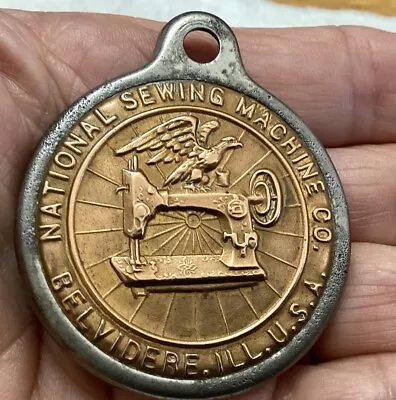 Vintage National Sewing Machine Co Tag/Medallion Belvedere Ill.  • $17.99