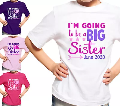 Personalised I’m Going To Be A Big Sister T-Shirt Boys Annoucement Tshirt Top • £8.99
