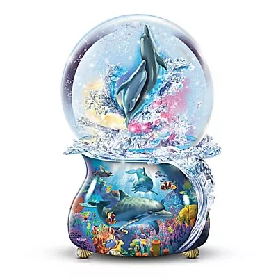 The Bradford Exchange Ocean's Treasure Dolphin Musical Glitter Globe 5.75  • $94.98