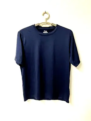 NEW FILA Running T-Shirt Mens M Active Reflective Breathable Short Sleeve Navy • $5.74