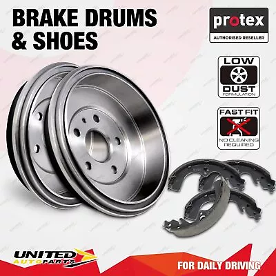 Rear Protex Brake Drums + Shoes For Holden Rodeo TF Series 4x2 4x4 1988 - 2002 • $233.80