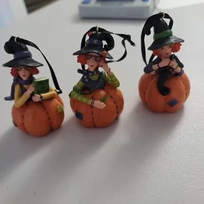 Spooky Ornament Witches Set Of 3 Sewing Book Knitting Crafting Halloween Teacher • $10