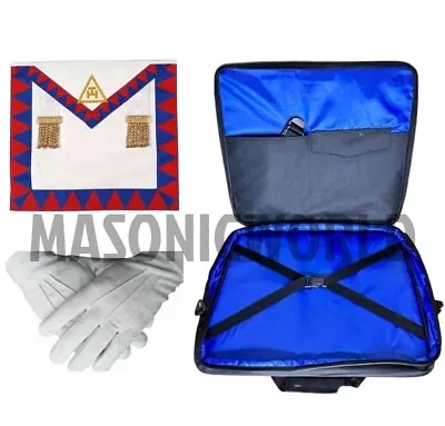 Masonic Regalia Soft Case Bag & Royal Arch Companion Apron Lambskin Brand New • £45.50